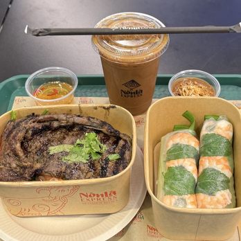 Non La Express - Lemongrass Beef over Rice, Shrimp Summer Roll, Vietnamese Iced Coffee - Vietnamese Near Me - Flushing, New York