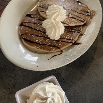 Think Cafe - Chocolate chip pancakes - New American Near Me - San Pedro, California Think Cafe - Chocolate chip pancakes - New American Near Me - San Pedro, California