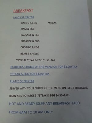 Menu photo 6 Tacos Durango Austin, TX