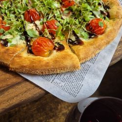 Cento Wood-Fire Pizzeria & Cafe - Fresco pizza, house Merlot