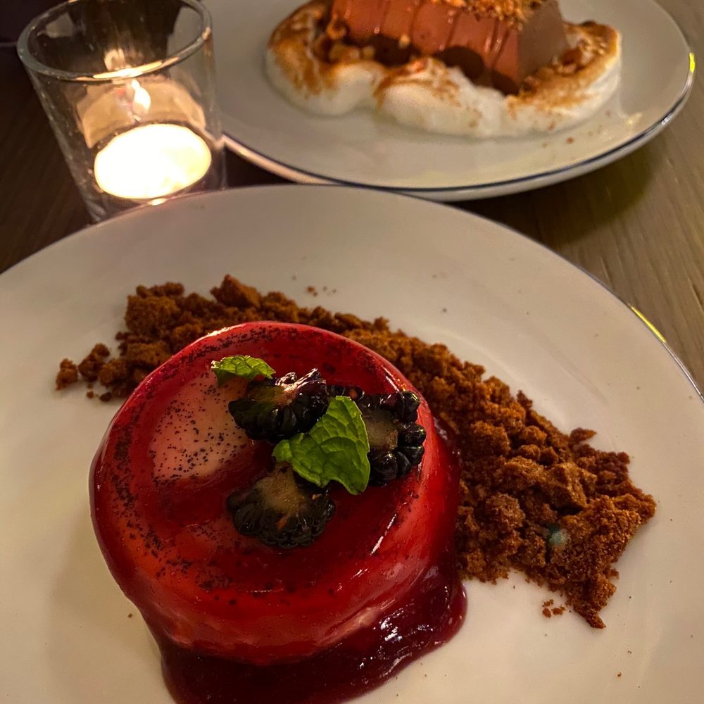 Bar Volpe - The panna cotta of my dreams (the one in the back reminded me of a deconstructed toblerone) - Italian Near Me - Boston, Massachusetts Bar Volpe - The panna cotta of my dreams (the one in the back reminded me of a deconstructed toblerone) - Italian Near Me - Boston, Massachusetts