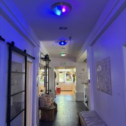 Zen Haus SA - Hallway inside with colorful mood lights