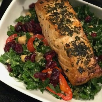 The District - Jewelry District Salad with Salmon, DELISH! - American Near Me - Providence, Rhode Island The District - Jewelry District Salad with Salmon, DELISH! - American Near Me - Providence, Rhode Island