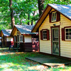 Deer Park Camp & Retreat Center - There are 22 rustic Individual Cabins, sleeping 4-8 people each. There are Mens' and Womens' bathhouses for Cabin use.