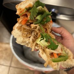 Huong Lan 11 - Vegetarian banh mi going in the trash