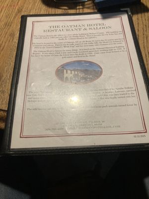 Menu photo 8 Oatman Hotel Oatman, AZ