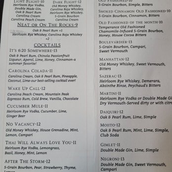 Six and Twenty Distillery - 6 and 20 Menu - Distilleries Near Me - Greenville, South Carolina