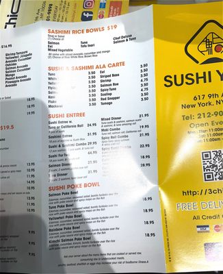 Menu photo 5 3 Chick & Sushi Yoshi New York, NY