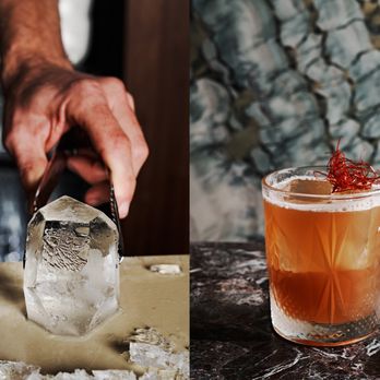 Le Loup - a man making a drink with ice cubes - Cocktail Bars Near Me - Nashville, Tennessee