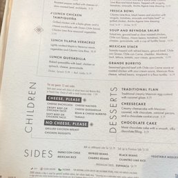 Children's menu