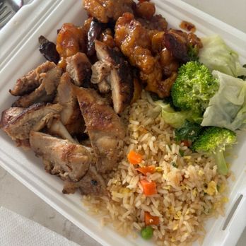 Panda Express - Chicken Teriyaki, Spicy Orange Chicken, Fried Rice and Super Greens - Chinese Near Me - La Marque, Texas Panda Express - Chicken Teriyaki, Spicy Orange Chicken, Fried Rice and Super Greens - Chinese Near Me - La Marque, Texas