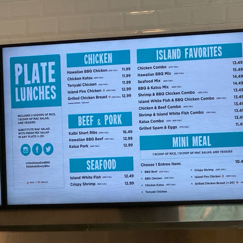 Ono Hawaiian BBQ - Menu - Hawaiian Near Me - Indio, California Ono Hawaiian BBQ - Menu - Hawaiian Near Me - Indio, California
