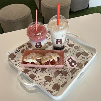 Somemore LA - rose ocean latte $7 + blueberry latte $7 + strawberry croissant sandwich $8.50 - Desserts Near Me - Los Angeles, California Somemore LA - rose ocean latte $7 + blueberry latte $7 + strawberry croissant sandwich $8.50 - Desserts Near Me - Los Angeles, California