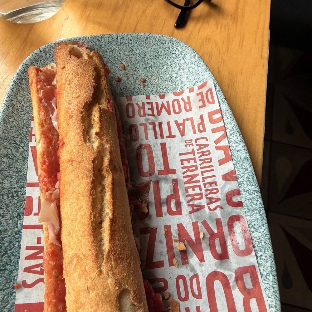 Jaleo - Flauta with ham and tomato puree - Spanish Near Me - Washington, DC, District of Columbia Jaleo - Flauta with ham and tomato puree - Spanish Near Me - Washington, DC, District of Columbia