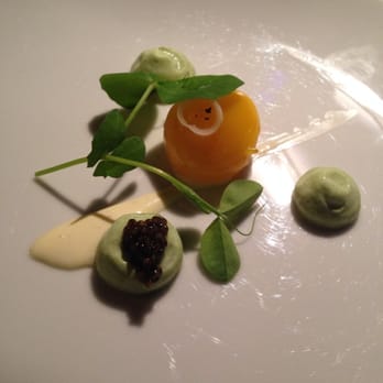Chez TJ - Dish 3 (11/23/13) Egg - sturgeon caviar, creme fraiche, smoke, chive - French Near Me - Mountain View, California