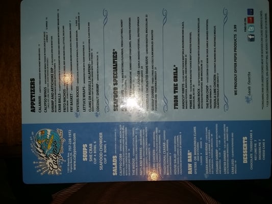 Menu photo 8 Calypso Bar & Grill Virginia Beach, VA
