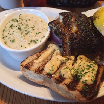 Jonah's Fish & Grits - Blackened grouper sandwich and grits, yummmmmm - Seafood Near Me - Thomasville, Georgia Jonah's Fish & Grits - Blackened grouper sandwich and grits, yummmmmm - Seafood Near Me - Thomasville, Georgia