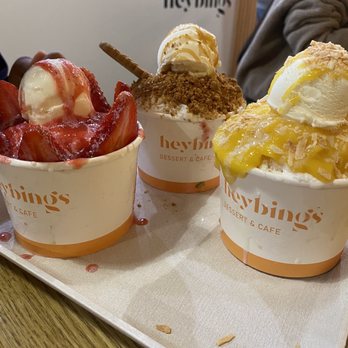 Heybings - strawberry, biscoff, and mango bingsoo! - Desserts Near Me - Costa Mesa, California Heybings - strawberry, biscoff, and mango bingsoo! - Desserts Near Me - Costa Mesa, California