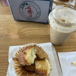 Lemon poppy seed muffin & banana coconut latte