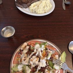 Ft Bidwell Hotel And Restaurant - Rib eye and the California Salad
