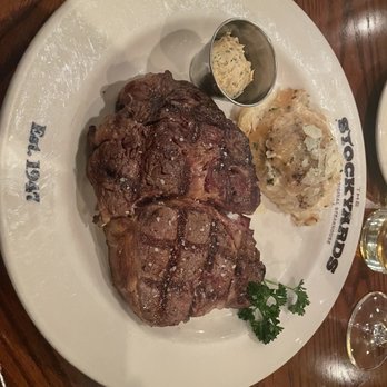 Stockyards Restaurant - 12oz 12 oz Ribeye and garlic mashed spuds - Steakhouses Near Me - Phoenix, Arizona Stockyards Restaurant - 12oz 12 oz Ribeye and garlic mashed spuds - Steakhouses Near Me - Phoenix, Arizona