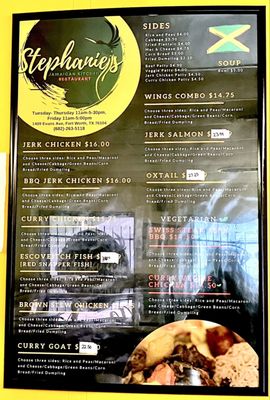 Menu photo 1 Stephanies Jamaican kitchen Fort Worth, TX Menu photo 1 Stephanies Jamaican kitchen Fort Worth, TX
