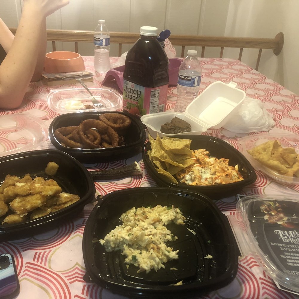 Brownie, onion rings, cheese curds, crab Rangoon dip, Buffalo chicken dip Brownie, onion rings, cheese curds, crab Rangoon dip, Buffalo chicken dip