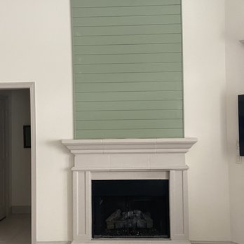New Image Renovations DFW - Painted shiplap over fireplace. - Painters Near Me - Mesquite, Texas