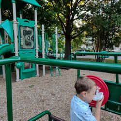 Leland Neighborhood Park - Play car with back seat & spinning steering wheel. A #junglegym with small #slide. #chevychasemd #lelandneighborhoodpark  #park
