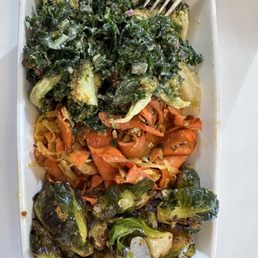 Kale/broccoli, carrots, brussel sprouts Kale/broccoli, carrots, brussel sprouts