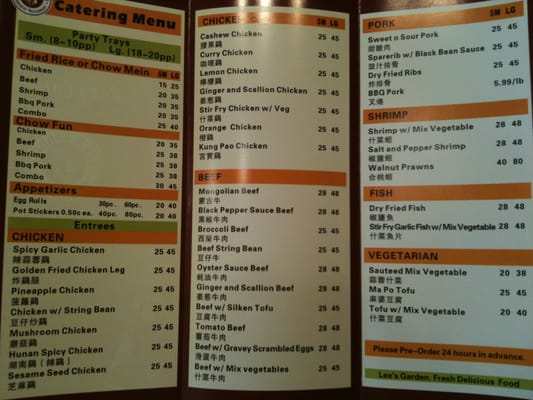 Menu photo 5 Lee's Garden Vallejo, CA