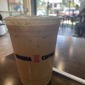 Enigma coffee - Vanilla Salted Oat Milk Latte - Coffee & Tea Near Me - Tarzana, California Enigma coffee - Vanilla Salted Oat Milk Latte - Coffee & Tea Near Me - Tarzana, California