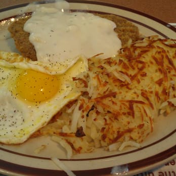 Denny's - country fried steak, sunny side up, hash browns - Diners Near Me - Riverside, California