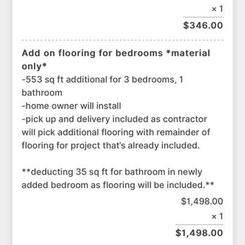 Prestigious - Quote for flooring that was not provided in full as contract stated. - Cabinetry Near Me Prestigious - Quote for flooring that was not provided in full as contract stated. - Cabinetry Near Me
