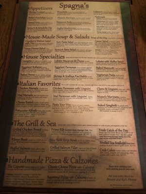Menu photo 3 Spagna's Marietta, OH