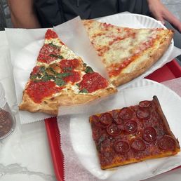 Margherita Pizza Slice $5, Spicy Pepperoni, and 1 cheese slice at $3.5 8/12/25 Margherita Pizza Slice $5, Spicy Pepperoni, and 1 cheese slice at $3.5 8/12/25