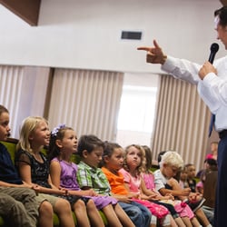 Valley Christian Elementary School - Students always enjoy Principal Gabe Guven's Bible lessons in the weekly chapel.