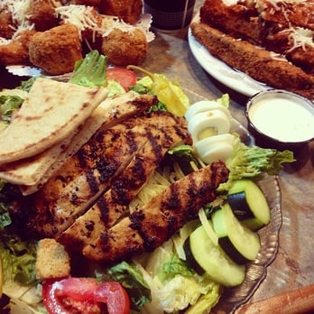 Paul's Place - Grilled chicken salad, zucchinis, and fries mushrooms yum! - Breakfast & Brunch Near Me - Cypress, California