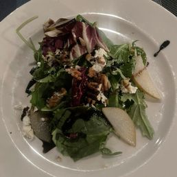 Confited Pear Salad Organic lettuce, confited pears, goat cheese, walnuts, cherry tomato and balsamic vinaigrette Confited Pear Salad Organic lettuce, confited pears, goat cheese, walnuts, cherry tomato and balsamic vinaigrette