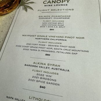 Canopy Wine Lounge - Wine menu - Wine Bars Near Me - Palm Springs, California Canopy Wine Lounge - Wine menu - Wine Bars Near Me - Palm Springs, California