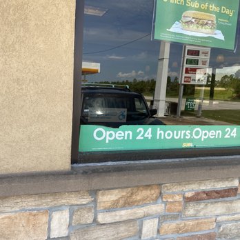Subway - open 24 hours open sign in window - Sandwiches Near Me - Splendora, Texas