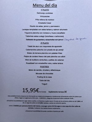 Menu photo 1 Las Cuatro Encinas Barcelona, B Menu photo 1 Las Cuatro Encinas Barcelona, B