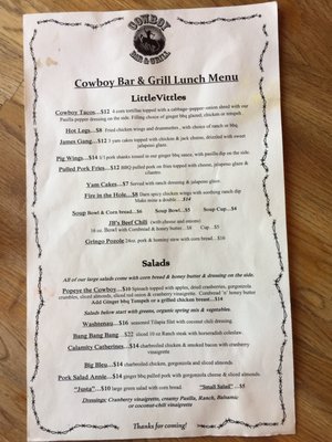 Menu photo 7 Cowboy Bar & Grill Felton, CA Menu photo 7 Cowboy Bar & Grill Felton, CA