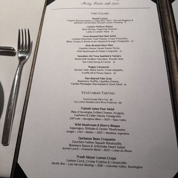 Geronimo - Menu - First Courses - French Near Me - Santa Fe, New Mexico