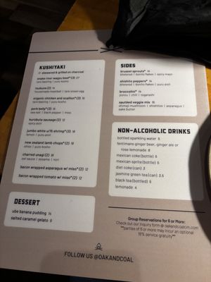 Menu photo 3 Oak & Coal Costa Mesa, CA