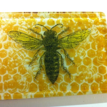 Infuse Glass Studio - Here's an example of a screened image being layered into glass... this takes glass to the next level! - Art Classes Near Me - San Jose, California
