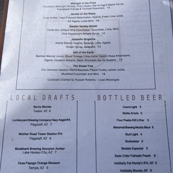 Farm Provisions - The drink menu - New American Near Me - Prescott, Arizona Farm Provisions - The drink menu - New American Near Me - Prescott, Arizona