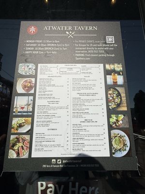 Menu photo 8 ATwater Tavern San Francisco, CA