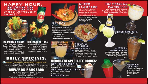Menu photo 2 MasFajitas Mexican Restaurant Taylor, TX