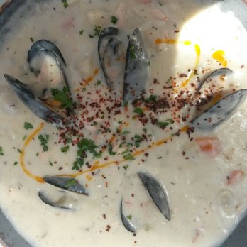 Blue Mussel Cafe - Seafood chowder. Amazing! - Seafood Near Me - Rustico, Prince Edward Island Blue Mussel Cafe - Seafood chowder. Amazing! - Seafood Near Me - Rustico, Prince Edward Island